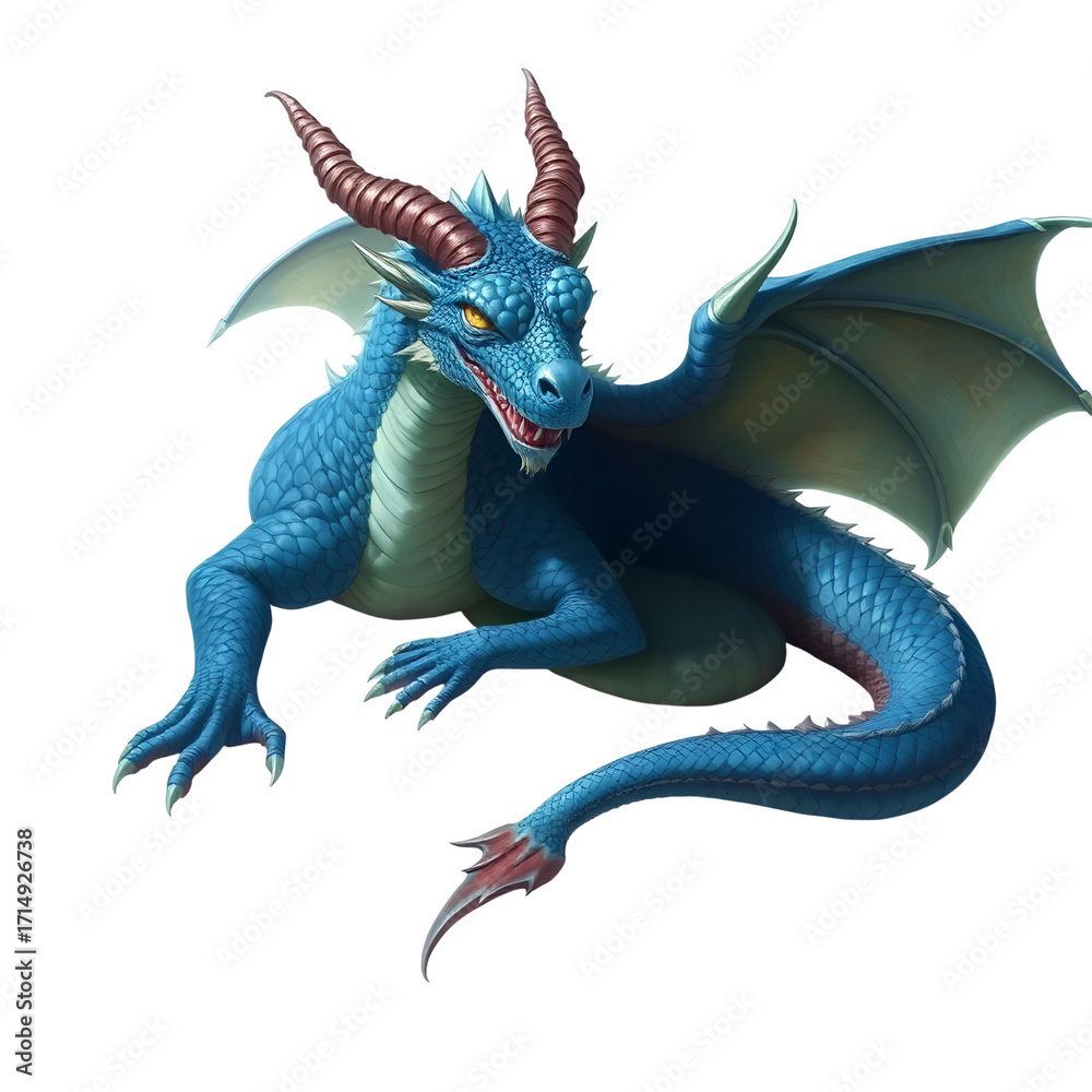 Obraz premium Photo of dragon lying isolated on transparent background