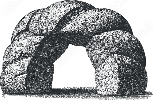 Illustration of a textured stone arch showcasing intricate details and natural patterns.