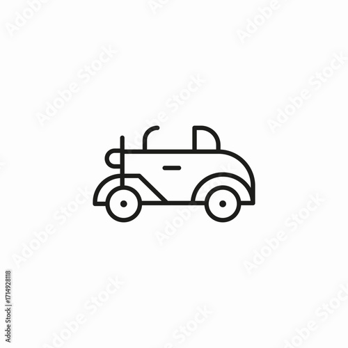 classic car side view icon sign vector