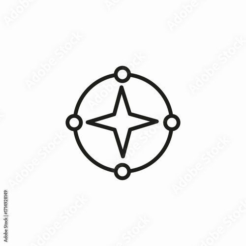 compass direction icon sign vector