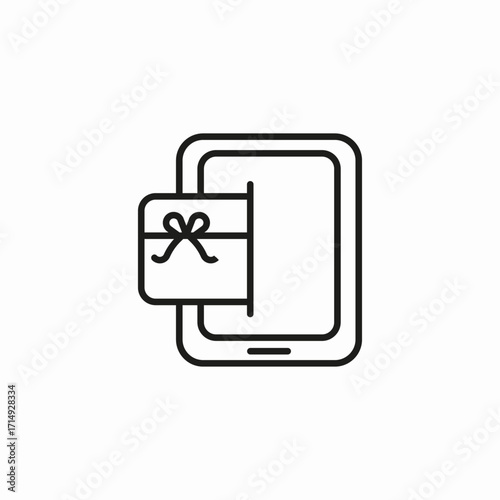 digital gift card icon sign vector