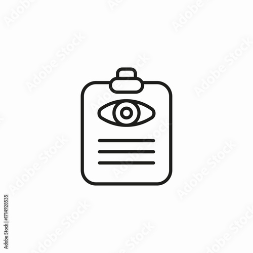 eye on clipboard icon sign vector