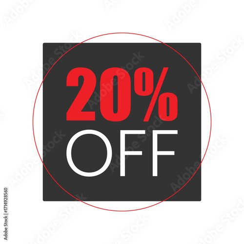 20 Percent off discount label design