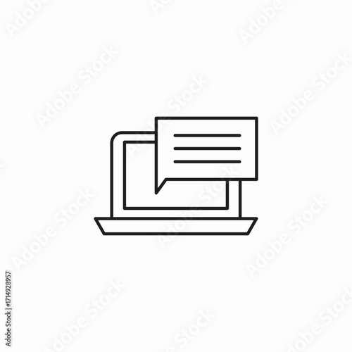 laptop with chat icon sign vector