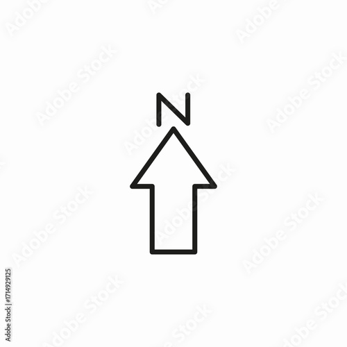 north direction arrow icon sign vector
