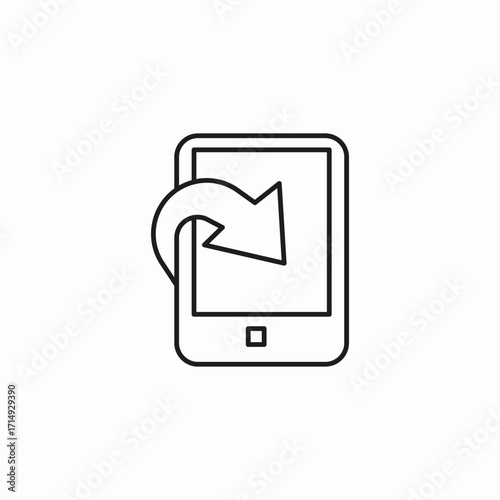 phone reverse arrow icon sign vector