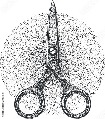 Vintage illustration of a pair of scissors designed for cutting and crafting purposes.