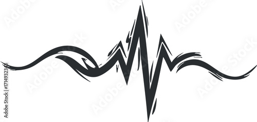 An artistic representation of a heartbeat line symbolizing life and vitality in a sleek design.