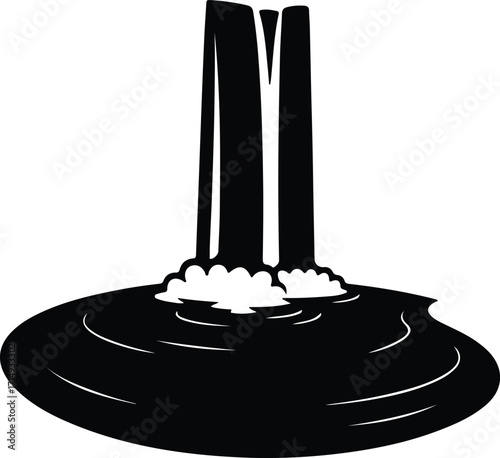 Vector Abstract industrial waste water or liquid discharge silhouette Illustrator