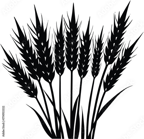 Rye Stalk Silhouette Illustration | Rye Stalk Vector Design