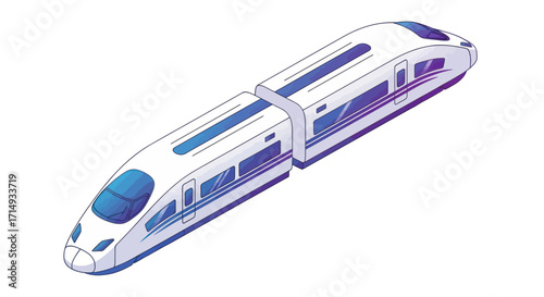 Modern High-Speed Train with Sleek White and Blue Design.