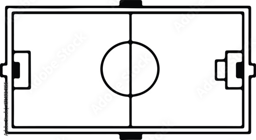 Vector Simple soccer field illustration white background minimalist silhouette Illustrator