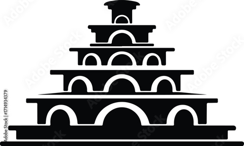 Vector Train carriage design layered black and white silhouette Illustrator