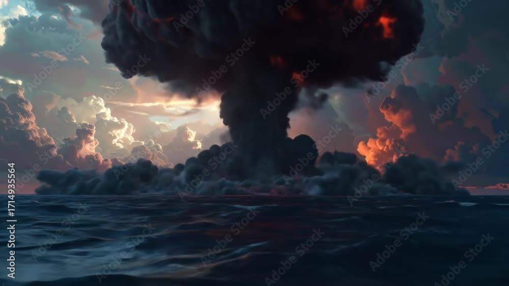 Devastating Nuclear Explosion Over Ocean.