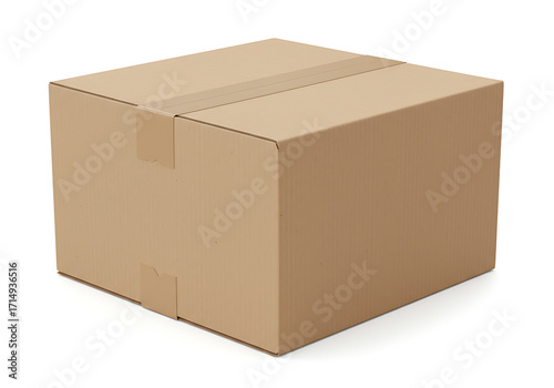 Cardboard Box Package Isolated on White Background - Shipping and Storage Solution