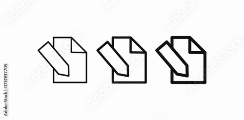 document with pen icon sign vector