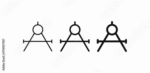 geometry compass divider icon sign vector