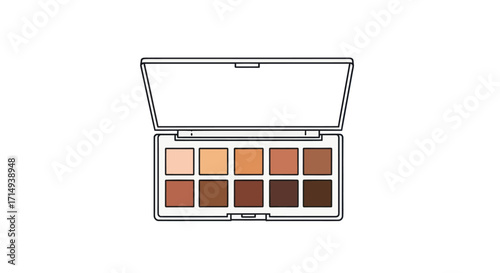Open Eyeshadow Palette with Ten Warm Nude Shades.