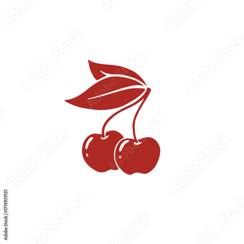 Cute cherry vector print retro style