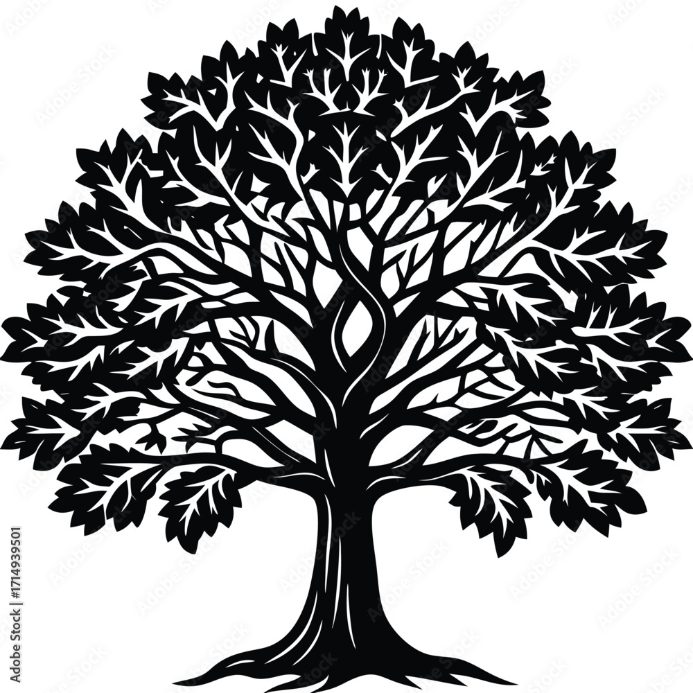 Obraz premium oak tree vector icon on white background