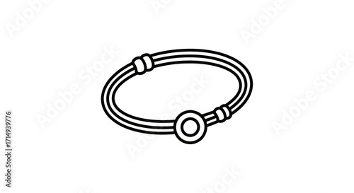 Simple Charm Bracelet Outline with Clasp and Double Band.