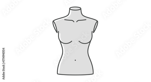 Simple Female Mannequin Torso for Clothing Display.