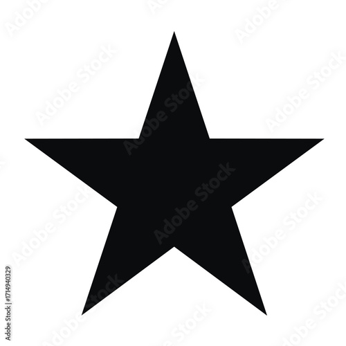Black silhouette of a five-pointed star white background