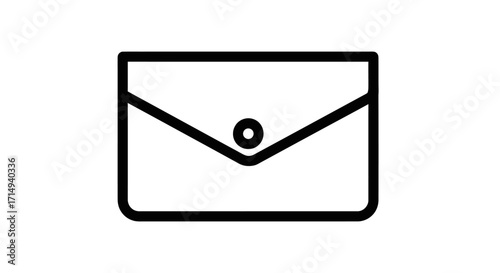 Simple Black Outline of a Flap Wallet.