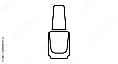 Simple Line Drawing of Nail Polish Bottle.