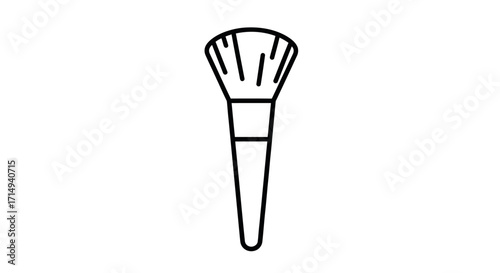 A simple line drawing of a makeup brush with a flared head.