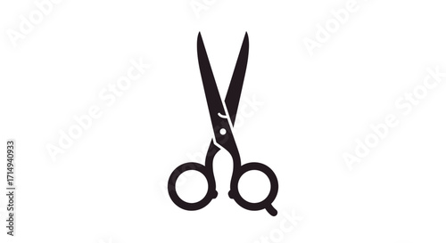 Black Silhouette of Professional Hairdressing Scissors.