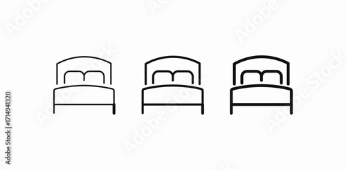 bed with pillows icon sign vector