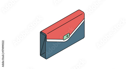 Stylish Red and Blue Clutch Bag with White Accent Stripe.