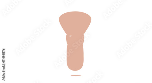 Pale Pink Makeup Brush with Rounded Head and Long Handle.