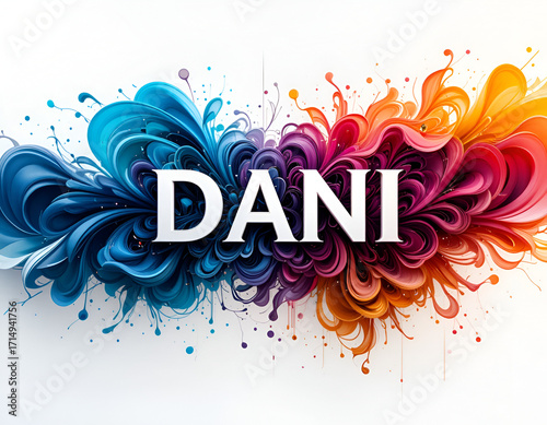 Dani: Stunning, colorful abstract design with vibrant blooms, perfect for branding or art.