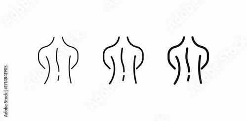 human back outline icon sign vector