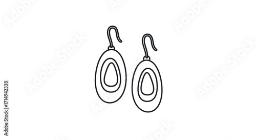 Pair of Dangle Earrings with Oval Design Fashionable Jewelry.