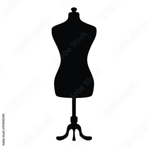 Elegant Silhouette of a Vintage Dress Form Mannequin Display Stand