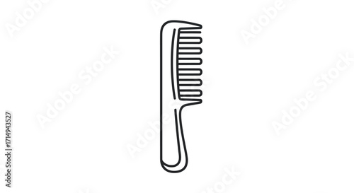 Simple line art icon of a wide-tooth hair comb with a handle.