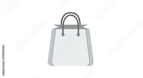 Simple Gray Tote Bag with Double Handles.