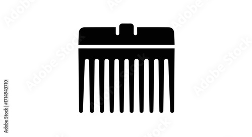 Black Heat Sink Icon with Vertical Fins.