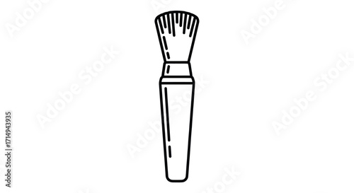 Simple Black and White Outline of Makeup Brush.