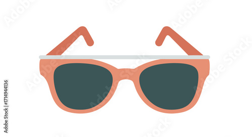 Stylish Coral Sunglasses with Dark Lenses and White Bridge.