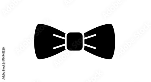 Classic Black Bow Tie Icon for Formal Wear.