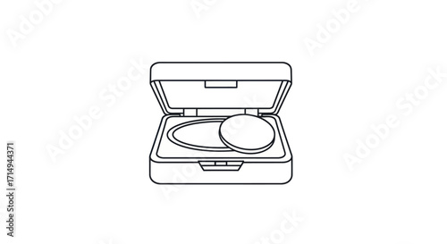 Open Compact Powder Case with Powder and Applicator.
