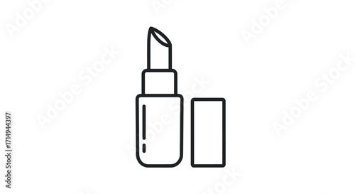 Lipstick Tube with Cap Outline Style Beauty Product.