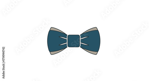 Elegant Teal Bow Tie with Silver Accents.