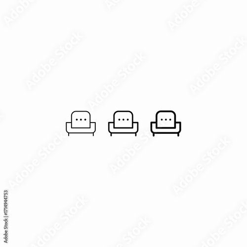 armchair furniture room icon sign vector