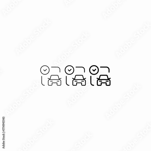 car inspection complete icon sign vector