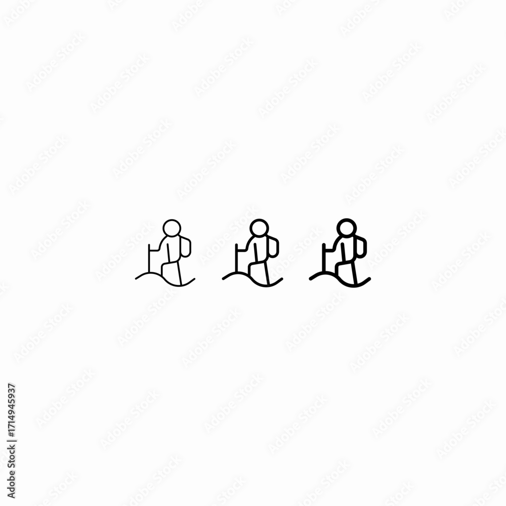 Fototapeta premium hiking walking person icon sign vector